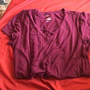 Maroon T-shirt dress